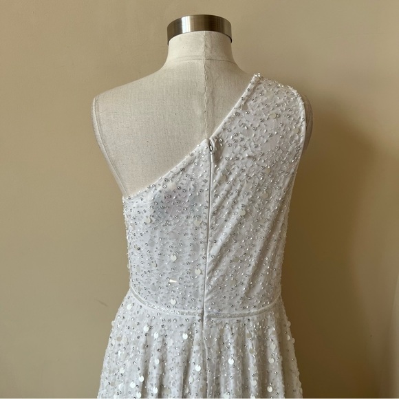 Mac Duggal Sequin One Shoulder High Low Dress Gown - Picture 12 of 16